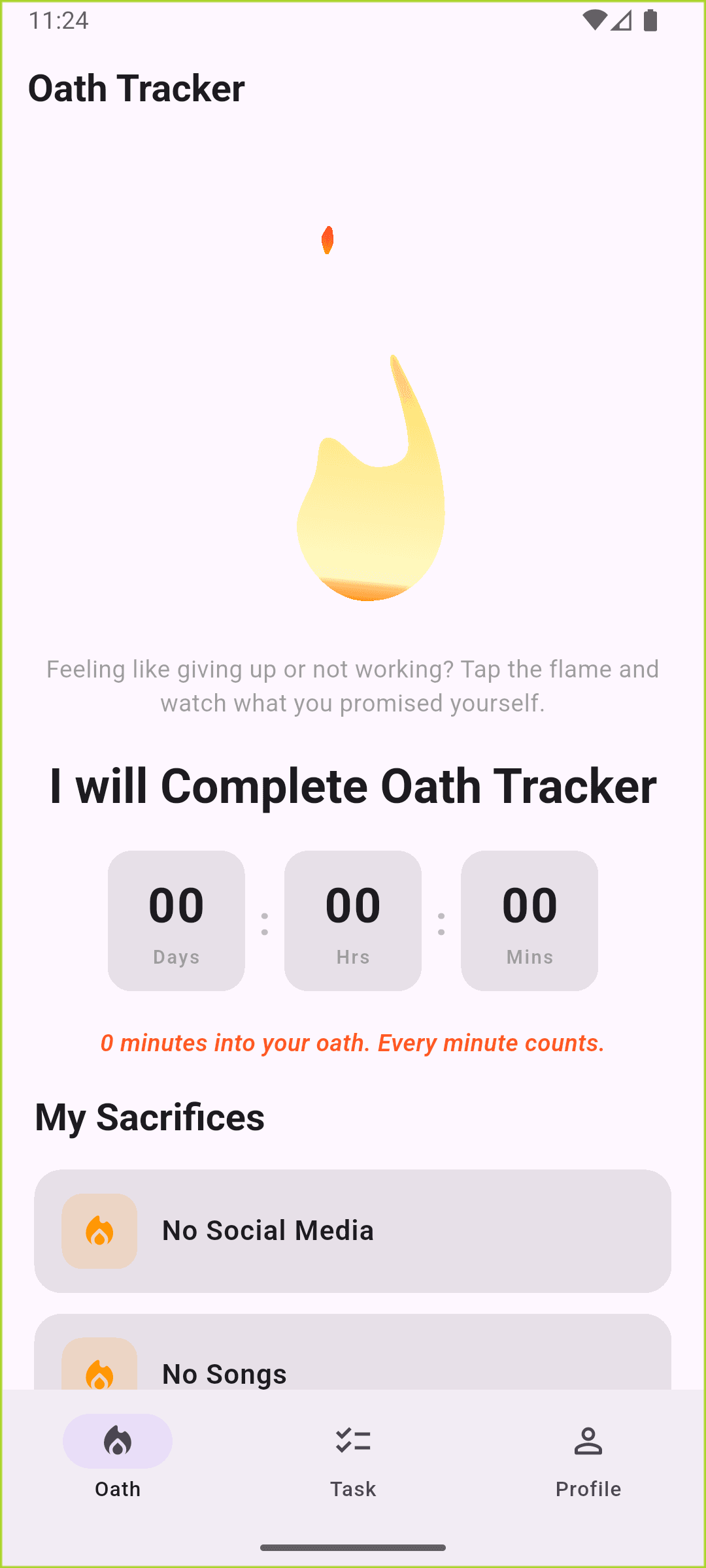 Oath Tracker screenshot